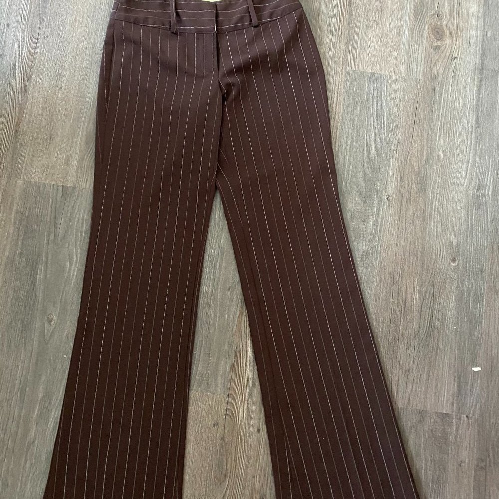 brown pin lined pants